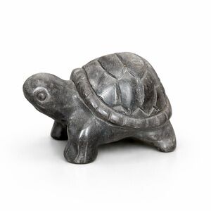 Silver Sheen Obsidian Turtle Carving